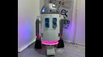 Robot ‘Tectron’ made from stubble waste can be used for serving at cafes at a display in exhibition. (HT) Robot ‘Tectron’ made from stubble waste can be used for serving at cafes at a display in exhibition. (HT)