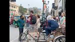 A rickshaw-puller tries to convince tourists to hire him in Hazratganj. (Deepak Gupta) A rickshaw-puller tries to convince tourists to hire him in Hazratganj. (Deepak Gupta)