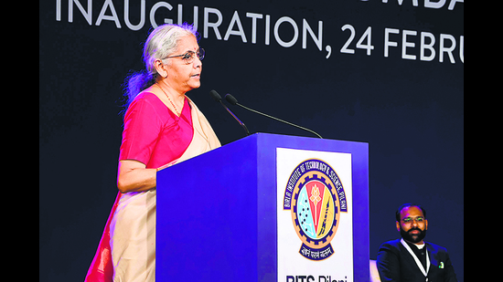 Sitharaman was speaking at the inauguration of a 60-acre permanent Mumbai campus set up by BITS Pilani in Kalyan, which will house a School of Management, a law school and a school of design. Sitharaman was speaking at the inauguration of a 60-acre permanent Mumbai campus set up by BITS Pilani in Kalyan, which will house a School of Management, a law school and a school of design.