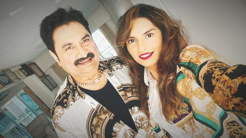 Shannon K with her father and singing icon Kumar Sanu. Shannon K with her father and singing icon Kumar Sanu.