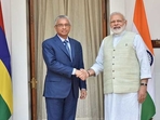 Prime Minister Narendra Modi and Mauritius counterpart Pravind Jugnauth. Prime Minister Narendra Modi and Mauritius counterpart Pravind Jugnauth.
