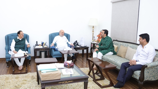 RLD chief Jayant Singh met home minister Amit Shah and BJP president J P Nadda.(X/JPNadda) RLD chief Jayant Singh met home minister Amit Shah and BJP president J P Nadda.(X/JPNadda)