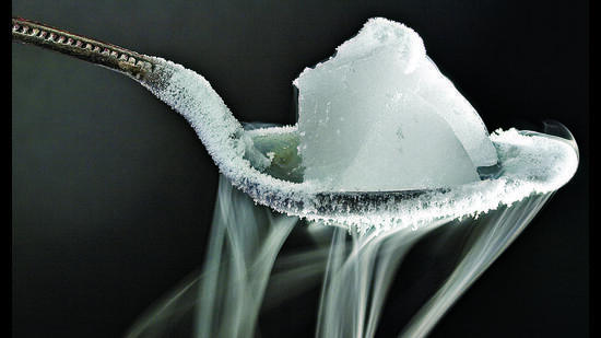 In an incident that was reported on Sunday, a waitress of Laforestta Café at Sapphire Mall in Sector 90 of Gurugram, had mistakenly served dry ice instead of mouth freshener to five guests, resulting in their hospitalisation. (Representational Image) In an incident that was reported on Sunday, a waitress of Laforestta Café at Sapphire Mall in Sector 90 of Gurugram, had mistakenly served dry ice instead of mouth freshener to five guests, resulting in their hospitalisation. (Representational Image)