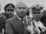 Zulfikar Ali Bhutto speaking at London airport on July 23, 1973. (Getty Images) Zulfikar Ali Bhutto speaking at London airport on July 23, 1973. (Getty Images)