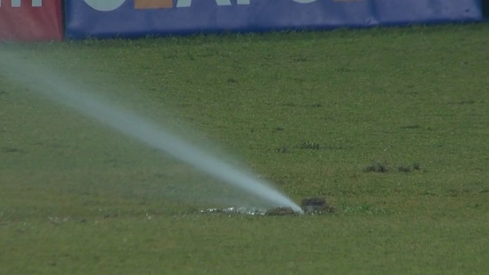 The MI vs GG match faced a temporary delay as sprinklers turned on by themselves. The MI vs GG match faced a temporary delay as sprinklers turned on by themselves.