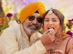 Rakul Preet Singh with her father and Jackky Bhagnani at her wedding festivities in February 2024. Rakul Preet Singh with her father and Jackky Bhagnani at her wedding festivities in February 2024.