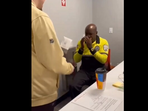 Snapshot of the security guard at Providence College. (Instagram/@Good News Movement ) Snapshot of the security guard at Providence College. (Instagram/@Good News Movement )