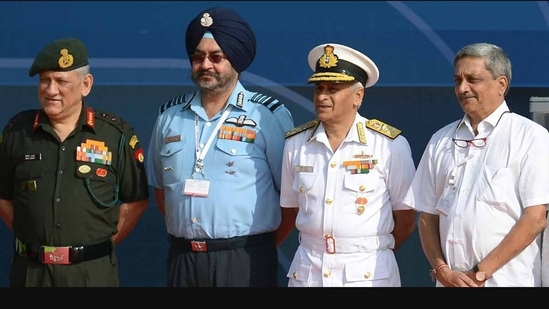 A file photo of General Bipin Rawat with Manohar Parrikar A file photo of General Bipin Rawat with Manohar Parrikar