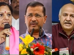 BRS leader K Kavitha, AAP's Arvind Kejriwal and Manish Sisodia. BRS leader K Kavitha, AAP's Arvind Kejriwal and Manish Sisodia.