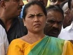 Union Minister Shobha Karandlaje was detained by police during protests in Bengaluru on Tuesday. (Arijit Sen/HT Photo) Union Minister Shobha Karandlaje was detained by police during protests in Bengaluru on Tuesday. (Arijit Sen/HT Photo)