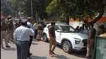 The car found near the Ganna Sansthan, in Lucknow, on Thursday. (Mushtaq Ali/HT) The car found near the Ganna Sansthan, in Lucknow, on Thursday. (Mushtaq Ali/HT)