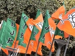 BJP flags at the party headquarter in New Delhi.(HT File Photo) BJP flags at the party headquarter in New Delhi.(HT File Photo)