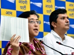 Delhi Minister and AAP leader Atishi addresses the media during a press conference, in New Delhi on Saturday. Saurabh Bhardwaj is also present.(ANI) Delhi Minister and AAP leader Atishi addresses the media during a press conference, in New Delhi on Saturday. Saurabh Bhardwaj is also present.(ANI)