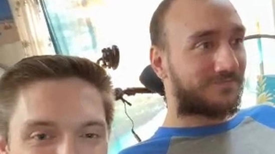Nolan Arbaugh, 29, (right, with a Neuralink engineer) has become the first person to ever use the Neuralink tech. Nolan Arbaugh, 29, (right, with a Neuralink engineer) has become the first person to ever use the Neuralink tech.