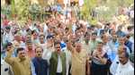 The ongoing teachers’ agitation is in protest of the murder of a schoolteacher from Varanasi who was shot dead by a police official in Muzaffarnagar (File) The ongoing teachers’ agitation is in protest of the murder of a schoolteacher from Varanasi who was shot dead by a police official in Muzaffarnagar (File)