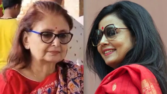 Amrita Roy (left), a member of erstwhile royalty and BJP candidate against Trinamool Congress leader Mahua Moitra in Krishnanagar Lok Sabha constituency. Amrita Roy (left), a member of erstwhile royalty and BJP candidate against Trinamool Congress leader Mahua Moitra in Krishnanagar Lok Sabha constituency.