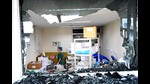 Staff had to break open the glass windows to let the smoke out following the blaze on Saturday. (RAVI KUMAR/HT) Staff had to break open the glass windows to let the smoke out following the blaze on Saturday. (RAVI KUMAR/HT)