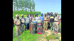 Police destroyed the seized lahan in Ludhiana on Monday. (HT Photo) Police destroyed the seized lahan in Ludhiana on Monday. (HT Photo)