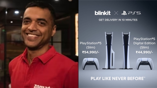 While the PlayStation 5 Slim is available for <span class='webrupee'>₹</span>54,000 on Zomato's Blinkit, the PlayStation 5 Digital Edition (Slim) costs <span class='webrupee'>₹</span>44,990. (Screengrab) While the PlayStation 5 Slim is available for <span class='webrupee'>₹</span>54,000 on Zomato's Blinkit, the PlayStation 5 Digital Edition (Slim) costs <span class='webrupee'>₹</span>44,990. (Screengrab)