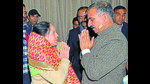 Central Congress leaders, including Sonia Gandhi and Priyanka Gandhi Vadra, met CM Sukhvinder Singh Sukhu, state chief Pratibha Singh and deputy CM Mukesh Agnihotri on Sunday (HT File) Central Congress leaders, including Sonia Gandhi and Priyanka Gandhi Vadra, met CM Sukhvinder Singh Sukhu, state chief Pratibha Singh and deputy CM Mukesh Agnihotri on Sunday (HT File)