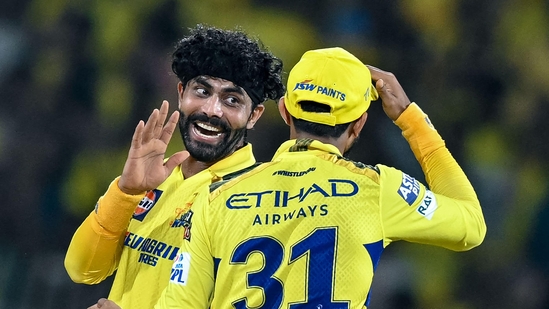 Ravindra Jadeja made optimum use of a tacky Chepauk surface as Chennai Super Kings were back to winning ways after they comfortably outclassed Kolkata Knight Riders by seven wickets in an IPL match here on Monday. It was CSK's third win in five games, all of which have come at Chepauk, having lost the last two matches away from home.(AFP)
