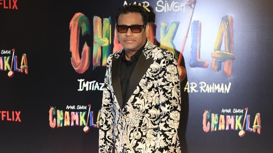 Music maestro AR Rahman, who has composed the music of Amar Singh Chamkila, decided to experiment with his look and managed to impress the fashion police. His floral pantsuit is over the top, but it has a festive vibe to it which deserves praise