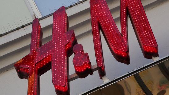 A view of the logo of fashion retailer H&M on one of its branches in Copenhagen, Denmark.(Reuters)