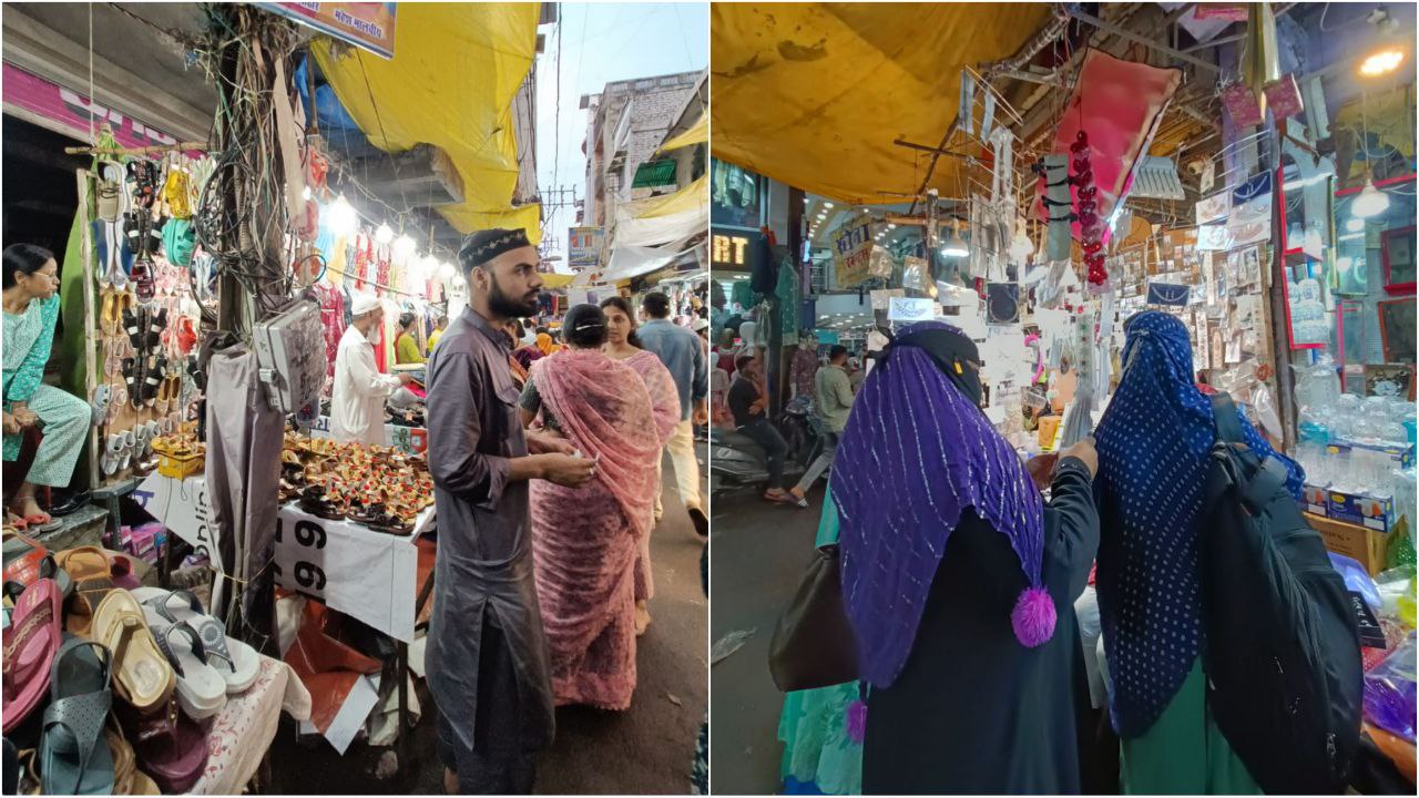 As night falls, the markets come alive with bustling crowds.(Akanksha Agnihotri) As night falls, the markets come alive with bustling crowds.(Akanksha Agnihotri)