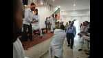 Bharatiya Janata Party (BJP) workers indulged in a scuffle during a booth-level meeting held in Payal on Sunday. The workers threw chairs and tables at each other. The situation escalated further when turbans were tossed amidst the chaos. The party’s state spokesperson, Harjeet Singh Grewal was also present at the meeting. (HT Photo) Bharatiya Janata Party (BJP) workers indulged in a scuffle during a booth-level meeting held in Payal on Sunday. The workers threw chairs and tables at each other. The situation escalated further when turbans were tossed amidst the chaos. The party’s state spokesperson, Harjeet Singh Grewal was also present at the meeting. (HT Photo)