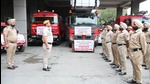 On the first day, fire brigade organised an awareness rally in Ludhiana. (HT Photo) On the first day, fire brigade organised an awareness rally in Ludhiana. (HT Photo)