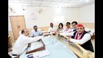 Dimple Yadav files her papers in the presence of Akhilesh Yadav, Ram Gopal Yadav and Shivpal Yadav on Tuesday (Sourced) Dimple Yadav files her papers in the presence of Akhilesh Yadav, Ram Gopal Yadav and Shivpal Yadav on Tuesday (Sourced)