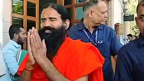 Yoga guru and entrepreneur Ramdev appears before the Supreme Court for the hearing in the misleading advertisement case filed against the Patanjali Ayurveda in New Delhi. (ANI) Yoga guru and entrepreneur Ramdev appears before the Supreme Court for the hearing in the misleading advertisement case filed against the Patanjali Ayurveda in New Delhi. (ANI)