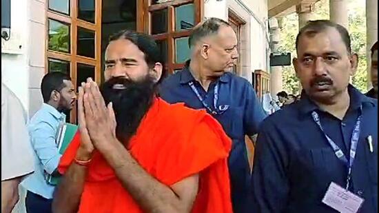 Baba Ramdev appeared in the Supreme Court in the misleading advertisement case on Wednesday. (ANI) Baba Ramdev appeared in the Supreme Court in the misleading advertisement case on Wednesday. (ANI)