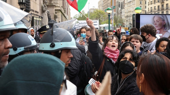 At least 108 anti-Israel protesters were hauled away, arrested from Columbia University (REUTERS/Caitlin Ochs)(REUTERS)