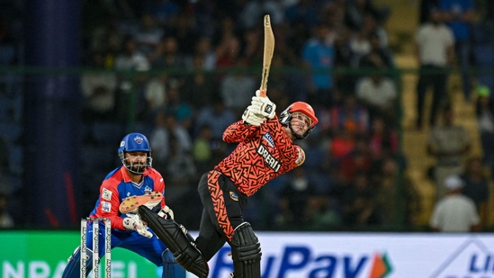 Travis Head (89) and Abhishek Sharma (46) helped SRH break the record of the highest score in powerplay in T20 cricket - 125. Abhishek Sharma scored 46 runs off 12 balls.(AFP)