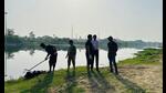 Volunteers cleaning the Gomti in Lucknow. (Sourced) Volunteers cleaning the Gomti in Lucknow. (Sourced)