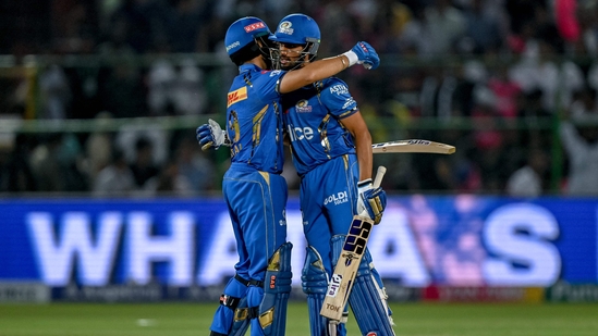 Mumbai Indians were four down for 52 but Tilak Varma and Nehal Wadhera shared a 99-run stand for the fifth wicket to help their team post a fighting total on the scoreboard.(AFP)