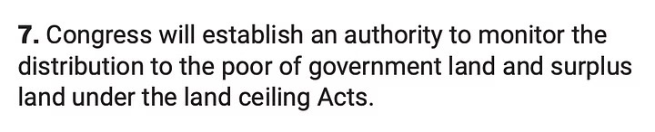 This is the only mention about monitoring and distributing resources.(Congress Manifesto/Screenshot) This is the only mention about monitoring and distributing resources.(Congress Manifesto/Screenshot)