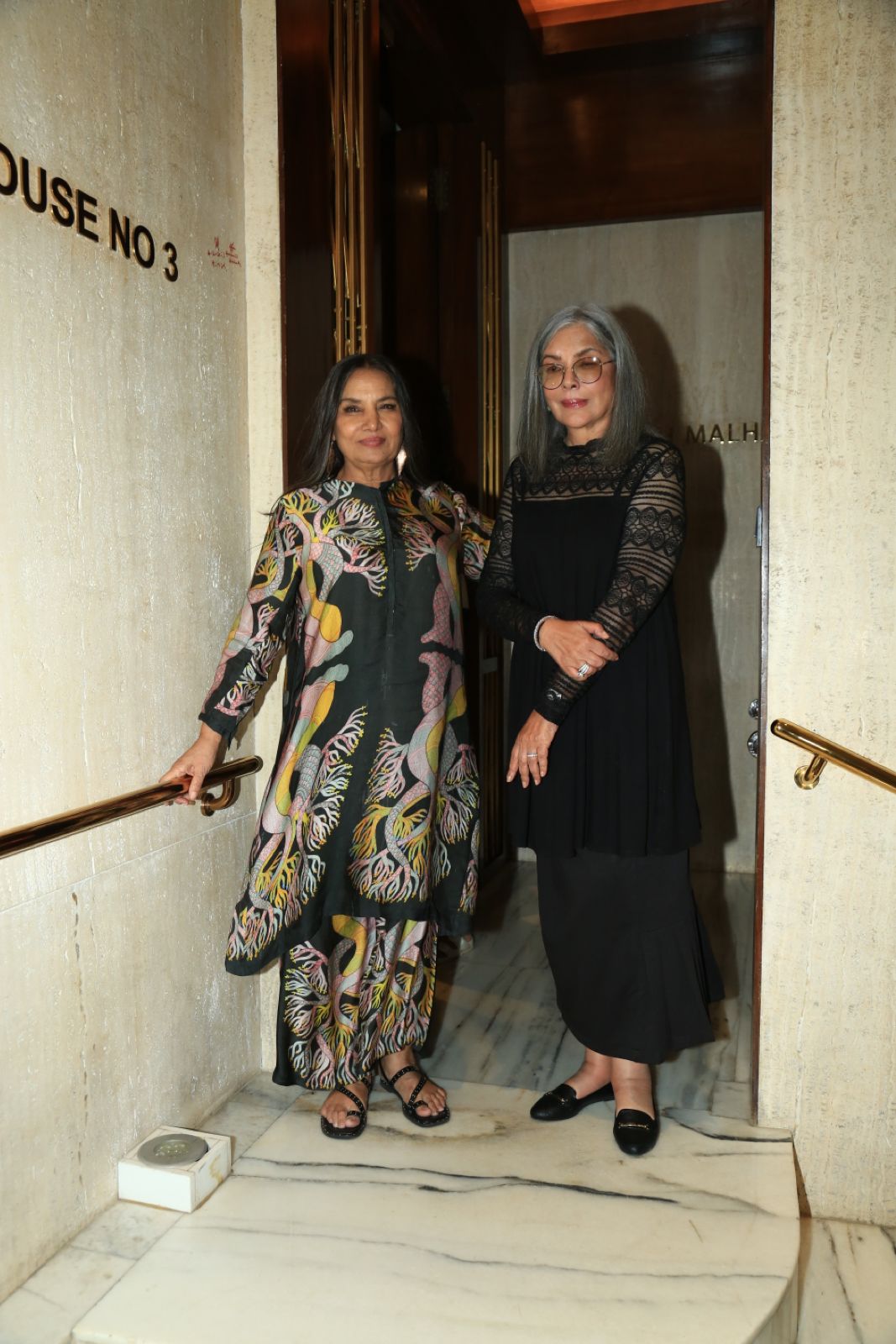 Leading ladies Shabana and Zeenat pose together at the wrap party Leading ladies Shabana and Zeenat pose together at the wrap party