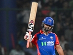 Delhi Capitals' captain Rishabh Pant celebrates after scoring a half-century (AFP) Delhi Capitals' captain Rishabh Pant celebrates after scoring a half-century (AFP)