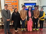 Aarav Bhatt and Aarush Bhatt with their parents and school principal Dr Anshu Arora. (LinkedIn/Amity International School) Aarav Bhatt and Aarush Bhatt with their parents and school principal Dr Anshu Arora. (LinkedIn/Amity International School)