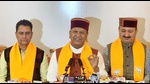 Bharatiya Janata Party president Rajeev Bindal addressing a press conference in Shimla on Saturday. (HT Photo) Bharatiya Janata Party president Rajeev Bindal addressing a press conference in Shimla on Saturday. (HT Photo)