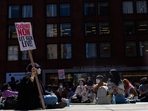 NEW YORK, NEW YORK - APRIL 22: New York University students set up a NEW YORK, NEW YORK - APRIL 22: New York University students set up a