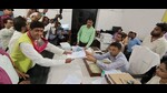 INDIA bloc candidate Ujjwal Raman Singh is contesting from the Allahabad seat on Congress symbol. (HT Photo) INDIA bloc candidate Ujjwal Raman Singh is contesting from the Allahabad seat on Congress symbol. (HT Photo)