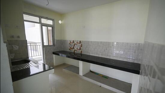 An inside view of a model flat developed in the Golf View Apartments. (HT File Photo) An inside view of a model flat developed in the Golf View Apartments. (HT File Photo)