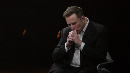 SpaceX, Twitter and electric car maker Tesla CEO Elon Musk reacts as he visits the Vivatech technology startups and innovation fair at the Porte de Versailles exhibition center in Paris.(AFP) SpaceX, Twitter and electric car maker Tesla CEO Elon Musk reacts as he visits the Vivatech technology startups and innovation fair at the Porte de Versailles exhibition center in Paris.(AFP)