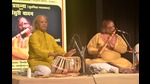 (From left) Pandit Rajendra Prasanna the lead flautist and Pandit Lalit Kumar on tabla. (HT Photo) (From left) Pandit Rajendra Prasanna the lead flautist and Pandit Lalit Kumar on tabla. (HT Photo)