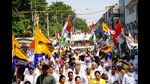 Before filing their nomination papers, Gupta took out a roadshow, in which Hooda was present, while Jindal addressed a rally. (HT Photo) Before filing their nomination papers, Gupta took out a roadshow, in which Hooda was present, while Jindal addressed a rally. (HT Photo)