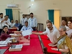 Rahul Gandhi was accompanied by Congress leaders Mallikarjun Kharge, Sonia Gandhi and Priyanka Gandhi Vadra as he filed his papers around 2 pm. Rahul Gandhi was accompanied by Congress leaders Mallikarjun Kharge, Sonia Gandhi and Priyanka Gandhi Vadra as he filed his papers around 2 pm.