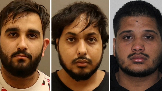 Karan Brar, Kamalpreet Singh and Karanpreet Singh, the three Indians charged with first-degree murder and conspiracy to commit murder in relation to the murder in Canada of Khaistani separatist leader Hardeep Singh Nijjar in 2023, are seen in a combination of undated photographs released by the Integrated Homicide Investigation Team (IHIT). (REUTERS)